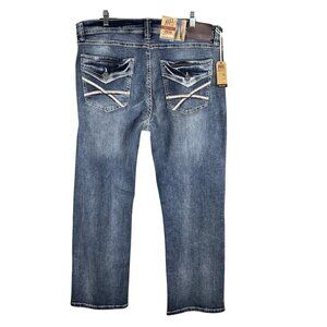 T.K Axel NWT Mens 38X32 Slim Boot Stretch Denim Jeans 5 Back Flap Pockets Rugged